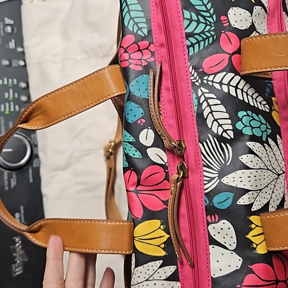 Fossil Eliza Weekender overnight travel bag / duffle  multicolored succulents - Picture 9 of 14